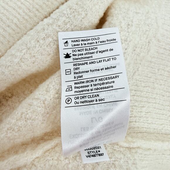 NWT Vince Womens L Wool Blend Sweater Ivory Crew Neck Textured Knit Lightweight - Picture 12 of 16